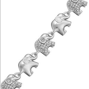 NWT Sterling Silver Diamond Accent Elephant Bangle